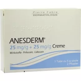 ANESDERM 25 mg/g + 25 mg/g cream + 2 patches, 5 g