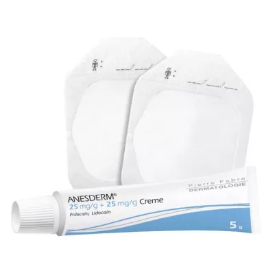 ANESDERM 25 mg/g + 25 mg/g cream + patch, 5 g ANESDERM 25 mg/g + 25 mg/g cream + patch, 5 g