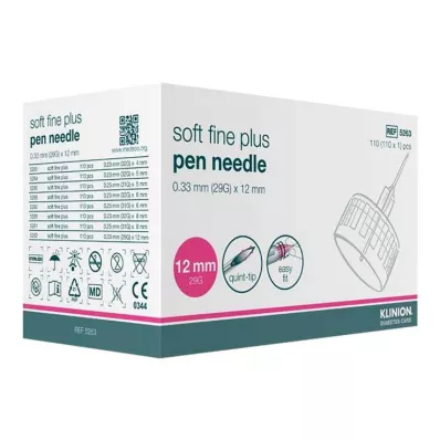 Klinion Soft fine plus cannulas 12mm 29G 0.33mm, 110 pieces Klinion Soft fine plus cannulas 12mm 29G 0.33mm, 110 pieces