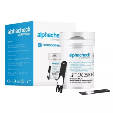 ALPHACHECK professional blood glucose test strips, 50 pcs ALPHACHECK professional blood glucose test strips, 50 pcs