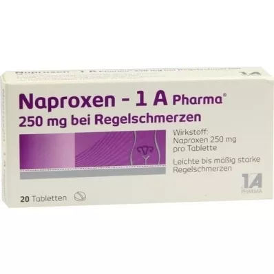 NAPROXEN-1A Pharma 250 mg for period pains, 20 pcs