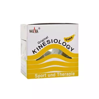 Nasara Kinesio Tape 5 cm x 5 m yellow incl. dispenser box, 1 piece