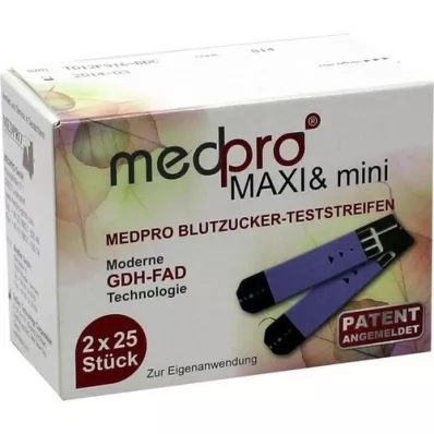 MEDPRO Maxi &amp; mini blood glucose test strips, 2X25pcs