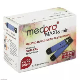 MEDPRO Maxi &amp; mini blood glucose test strips, 2X25pcs