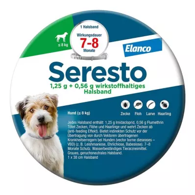 SERESTO 1.25g + 0.56g Collar for dogs up to 8kg, 1 pc SERESTO 1.25g + 0.56g Collar for dogs up to 8kg, 1 pc