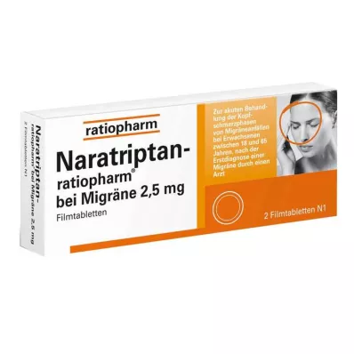 NARATRIPTAN-ratiopharm for migraine film-coated tablets, 2 pcs NARATRIPTAN-ratiopharm for migraine film-coated tablets, 2 pcs