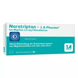 Naratriptan 1A Pharma for migraines 2.5 mg film-coated tablets, 2 pcs