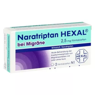 NARATRIPTAN HEXAL for migraine 2.5 mg film-coated tablets, 2 pcs