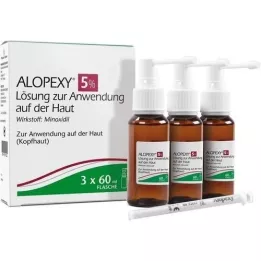 ALOPEXY 5% solution for application on the skin, 3X60 ml