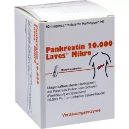 PANKREATIN 20,000 Laves Micro enteric-coated hard capsules, 50 pcs