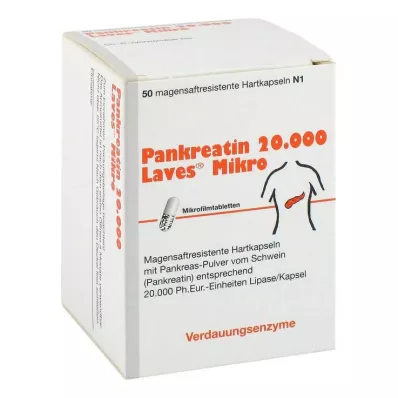 Pancreatin 20000 Laves micro gastro-resistant capsules, 50 pcs