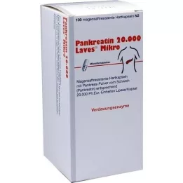 PANKREATIN 20,000 Laves Micro enteric-coated hard capsules, 100 pcs