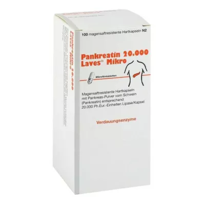 Pancreatin 20000 Laves micro gastro-resistant capsules, 100 pcs