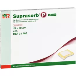 SUPRASORB P PU-Foam v.self-adhesive 15x20 cm, 4 pcs