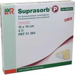 SUPRASORB P PU-Foam v.non-adhesive 15x15 cm, 4 pcs