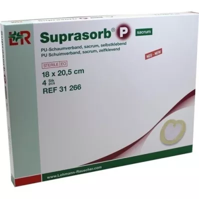 SUPRASORB P PU-Foam v.selfcl.sacrum 18x20,5 cm, 4 pcs