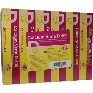 CALCIUM VERLA D 400 Effervescent Tablets, 120 pcs