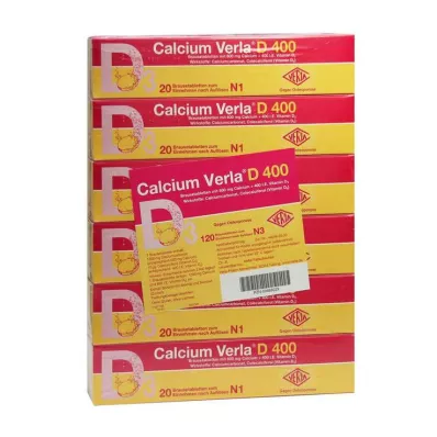 CALCIUM VERLA D 400 Effervescent Tablets, 120 pcs