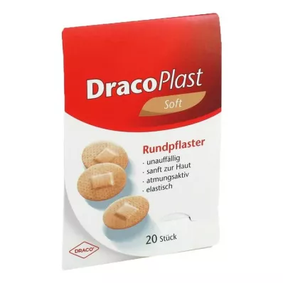 DRACOPLAST Soft plaster 2.2 cm round skinf., 20 pcs