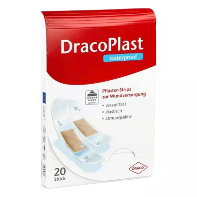 DRACOPLAST waterproof plaster strips, assorted, 20 pcs DRACOPLAST waterproof plaster strips, assorted, 20 pcs