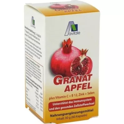 GRANATAPFEL 500 mg plus Vit.C+B12+Zinc+Selenium Caps., 60 pcs