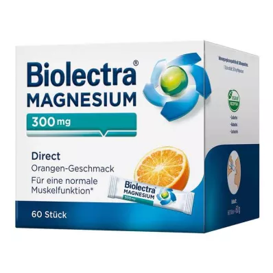 BIOLECTRA Magnesium 300 mg Direct Orange Sticks, 60 pcs BIOLECTRA Magnesium 300 mg Direct Orange Sticks, 60 pcs