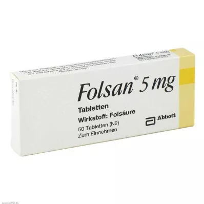 Folsan 5 mg tablets, 50 pcs Folsan 5 mg tablets, 50 pcs