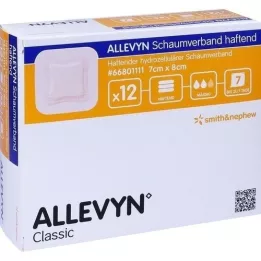 ALLEVYN Foam dressing 7x8 cm adhesive, 12 pcs