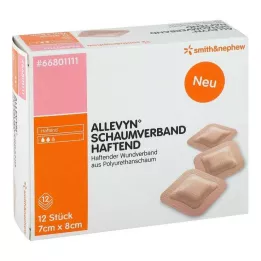 Allevyn foam dressing 7x8 cm adhesive, 12 pieces