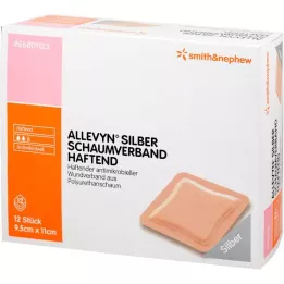 Allevyn silver foam dressing 9.5x11 cm adhesive, 12 pcs