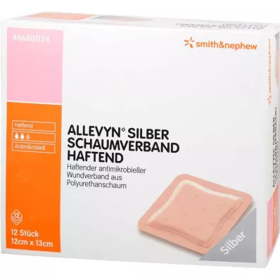 ALLEVYN Silver foam dressing 12x13 cm adhesive, 12 pcs