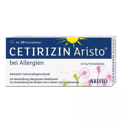 Cetirizine Aristo for allergies 10 mg film-coated tablets, 20 pcs Cetirizine Aristo for allergies 10 mg film-coated tablets, 20 pcs