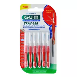 GUM TRAV-LER 0.8mm candle red interdental+6caps, 6 pcs