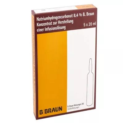 Sodium bicarbonate B.Braun 8.4% glass, 5X20 ml