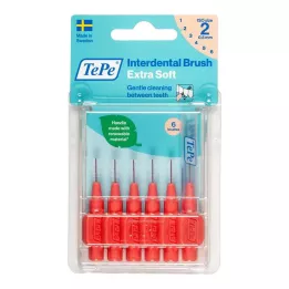 TEPE Interdental brush x-soft 0.5mm ISO 2 red, 6 pcs