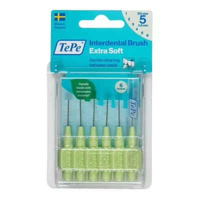 TEPE Interdental brush x-soft 0.8mm ISO 5 green, 6 pcs