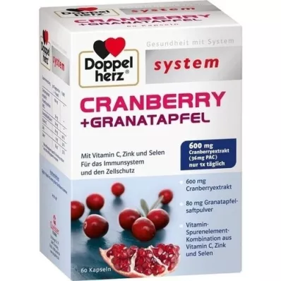 DOPPELHERZ Cranberry+Pomegranate system Capsules, 60 Capsules