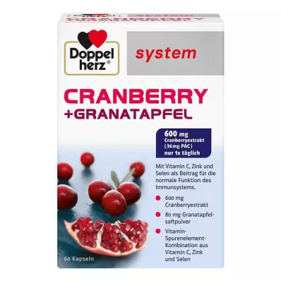 Doppelherz system cranberry + pomegranate capsules, 60 pieces