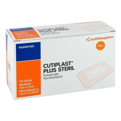CUTIPLAST Plus sterile 5x7 cm dressing, 110 pcs CUTIPLAST Plus sterile 5x7 cm dressing, 110 pcs