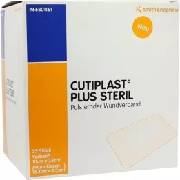 CUTIPLAST Plus sterile 7.8x10 cm dressing, 55 pcs