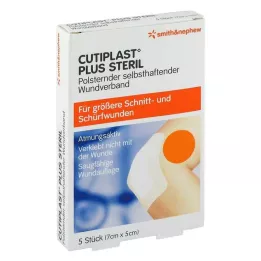CUTIPLAST Plus sterile 5x7 cm dressing, 5 pcs