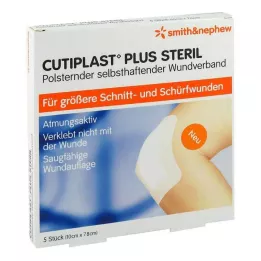 Cutiplast Plus sterile 7.8x10 cm bandage, 5 pcs