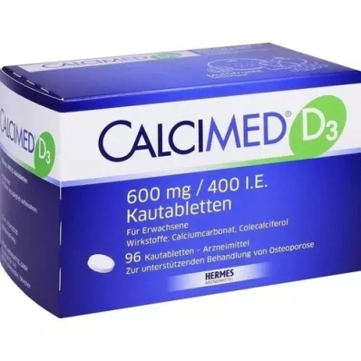 CALCIMED D3 600 mg/400 I.U. Chewable Tablets, 96 pcs