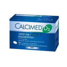 CALCIMED D3 1000 mg/880 I.U. Chewable Tablets, 96 pcs