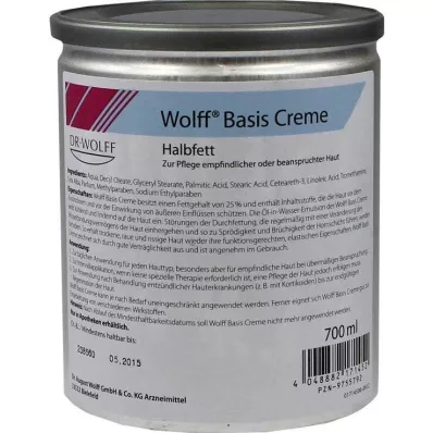 WOLFF Base cream semi-fat, 700 ml