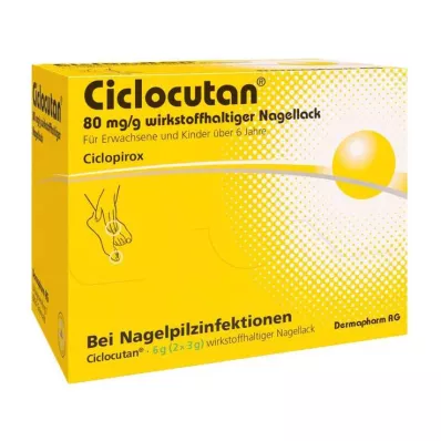 CICLOCUTAN 80 mg/g active ingredient nail varnish, 6 g