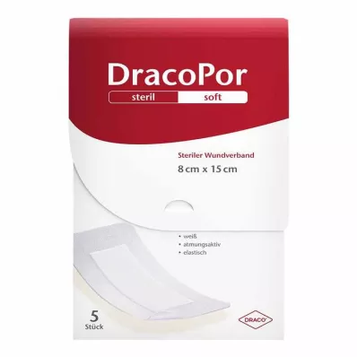 DRACOPOR Wound dressing 8x15 cm sterile, 5 pcs DRACOPOR Wound dressing 8x15 cm sterile, 5 pcs