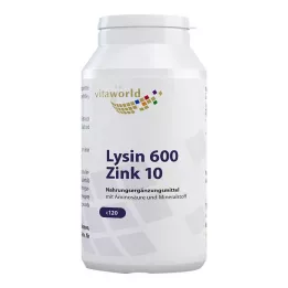 LYSIN 600 mg plus zinc 10 mg capsules, 120 pcs