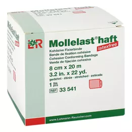 MOLLELAST adhesive latex-free bandages 8 cmx20 m red, 1 pc