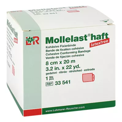 MOLLELAST adhesive latex-free bandages 8 cmx20 m red, 1 pc